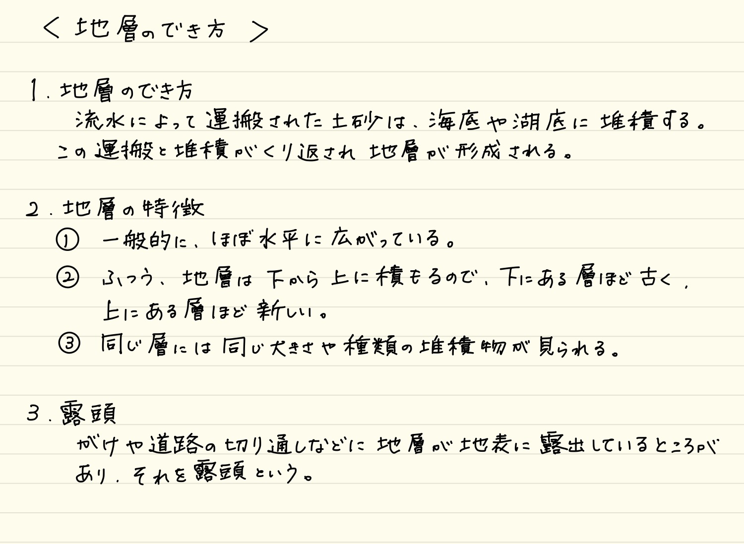 地層のでき方 塾の質問箱